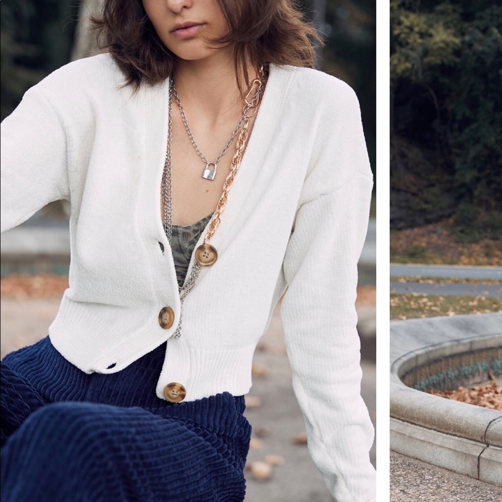 NWT cream cropped cardigan urban outfitters